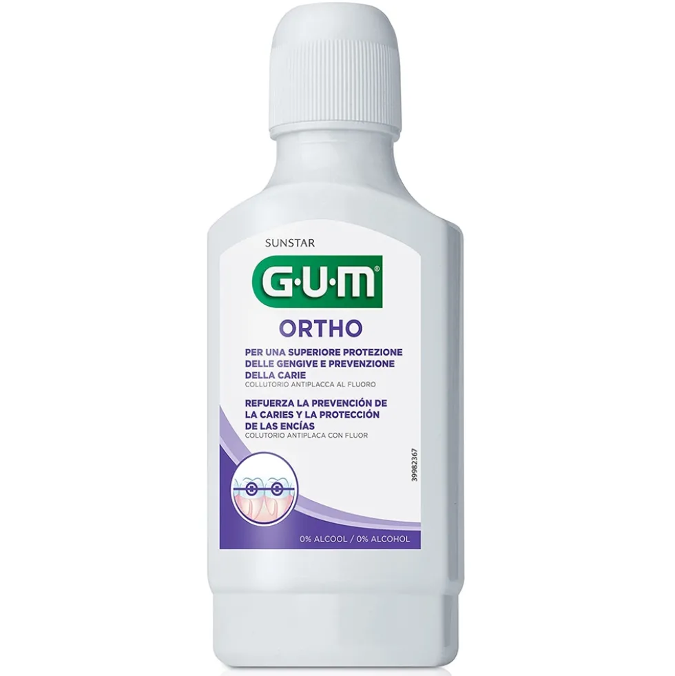 GUM Ortho Collutorio per Portatori di Apparecchio Ortodontico 0% Alcol, 300ml