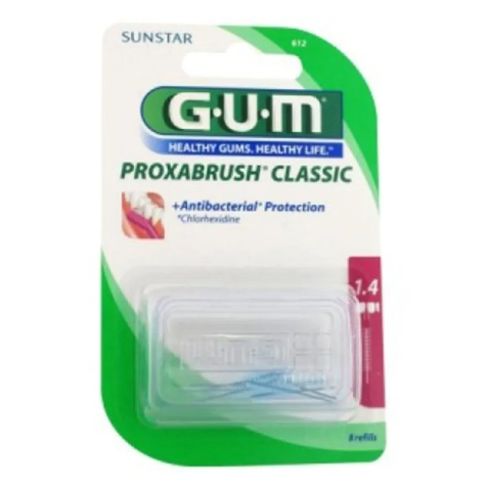 Gum Proxabrush Classic 612 - Ricambi per lo scovolino interdentale 1,4 mm, 8 scovolini