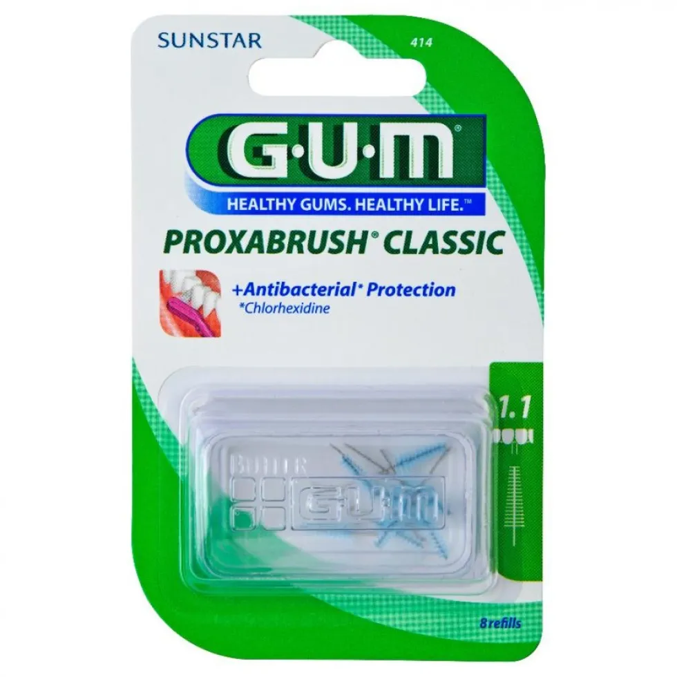 Gum Proxabrush Classic 414 - Ricambi per lo scovolino interdentale 1,1 mm , 8 scovolini