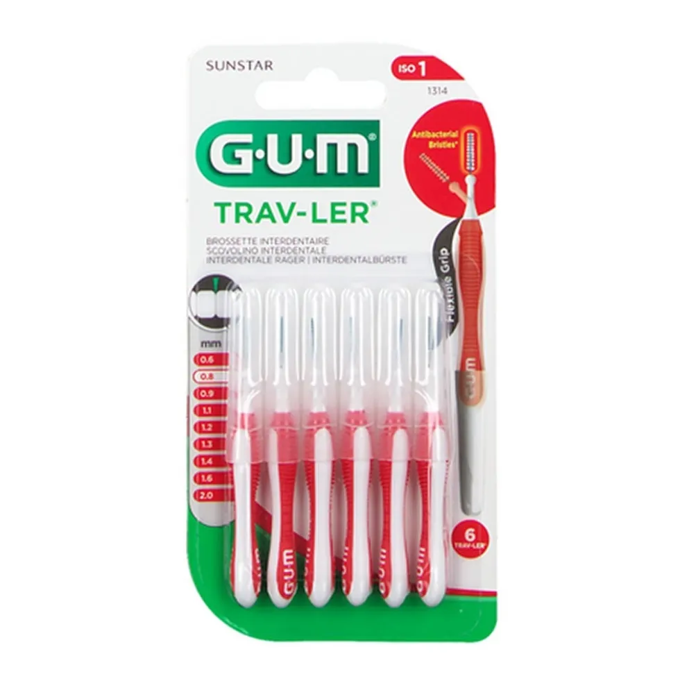GUM Trav-Ler - 1314Scovolini interdentali da 0.8 mm, 6 scovolini