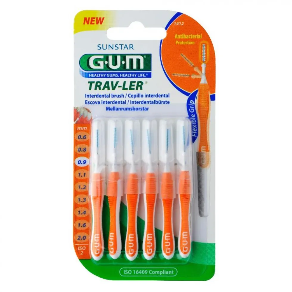 Gum Trav-Ler - 1412 Scovolino interdentale da 0,9 mm, 6 scovolini