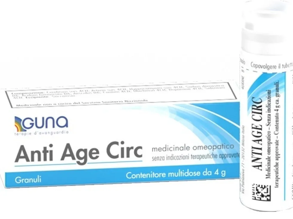 Guna Antiage Circ - Granuli omeopatici per la funzionalità del microcircolo, 4 g