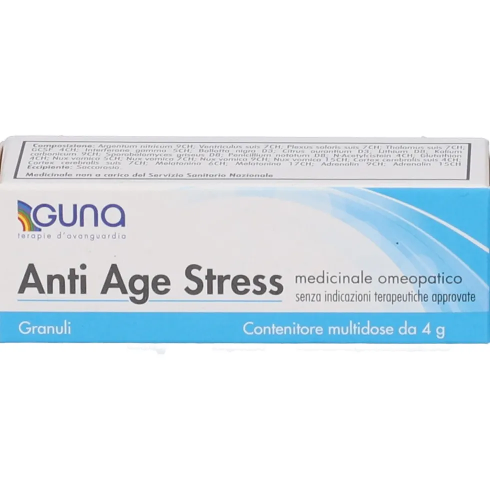 Guna Antiage Stress - Granuli omeopatici per ansia e stress, 4 g