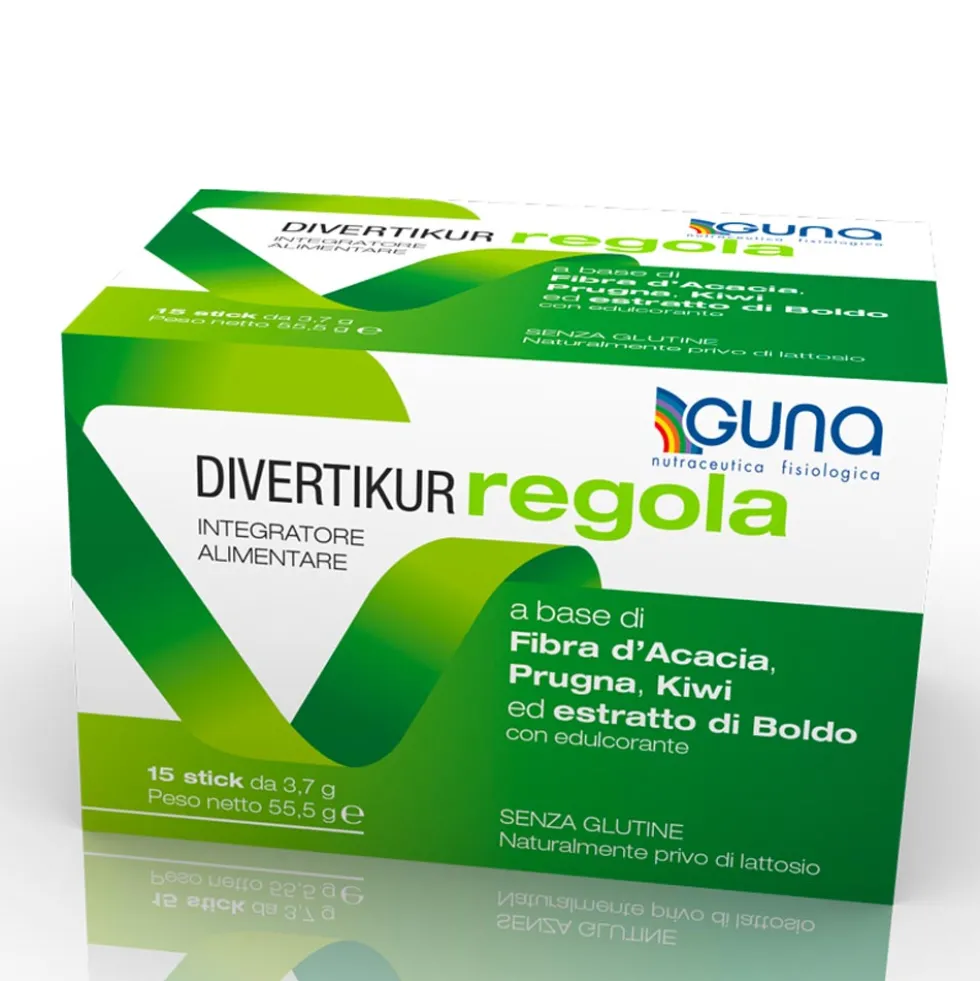 Guna Divertikur - Regola Integratore Alimentare, 15 Stick