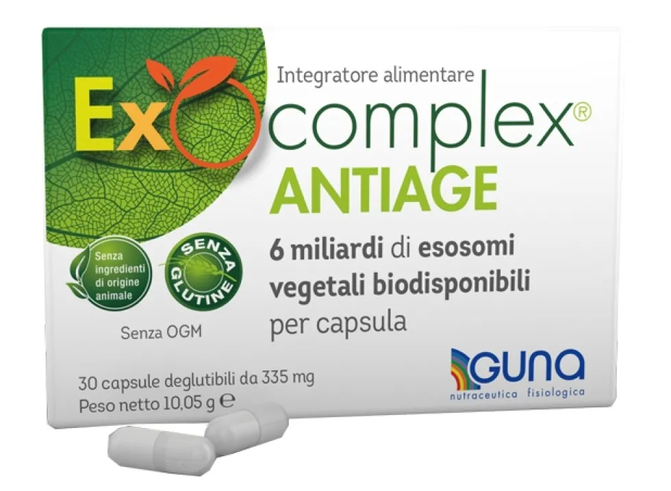 Guna Exocomplex Antiage - Integratore alimentare antiossidante e anti-età, 30 capsule