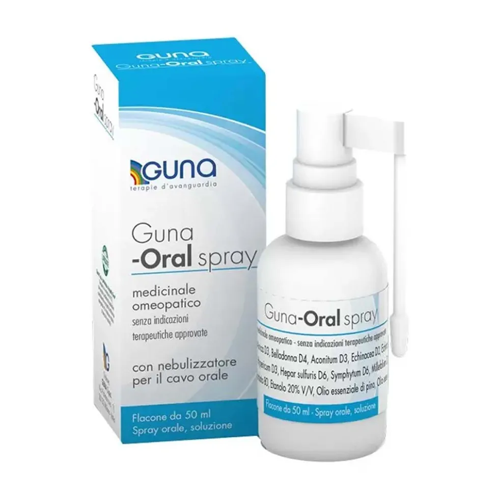 Guna Oral Spray - Spray omeopatico per le infiammazioni del cavo orale, 50 ml