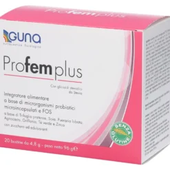 Guna Profem Plus - Integratore di fermenti lattici per flora intestinale e menopausa, 20 bustine