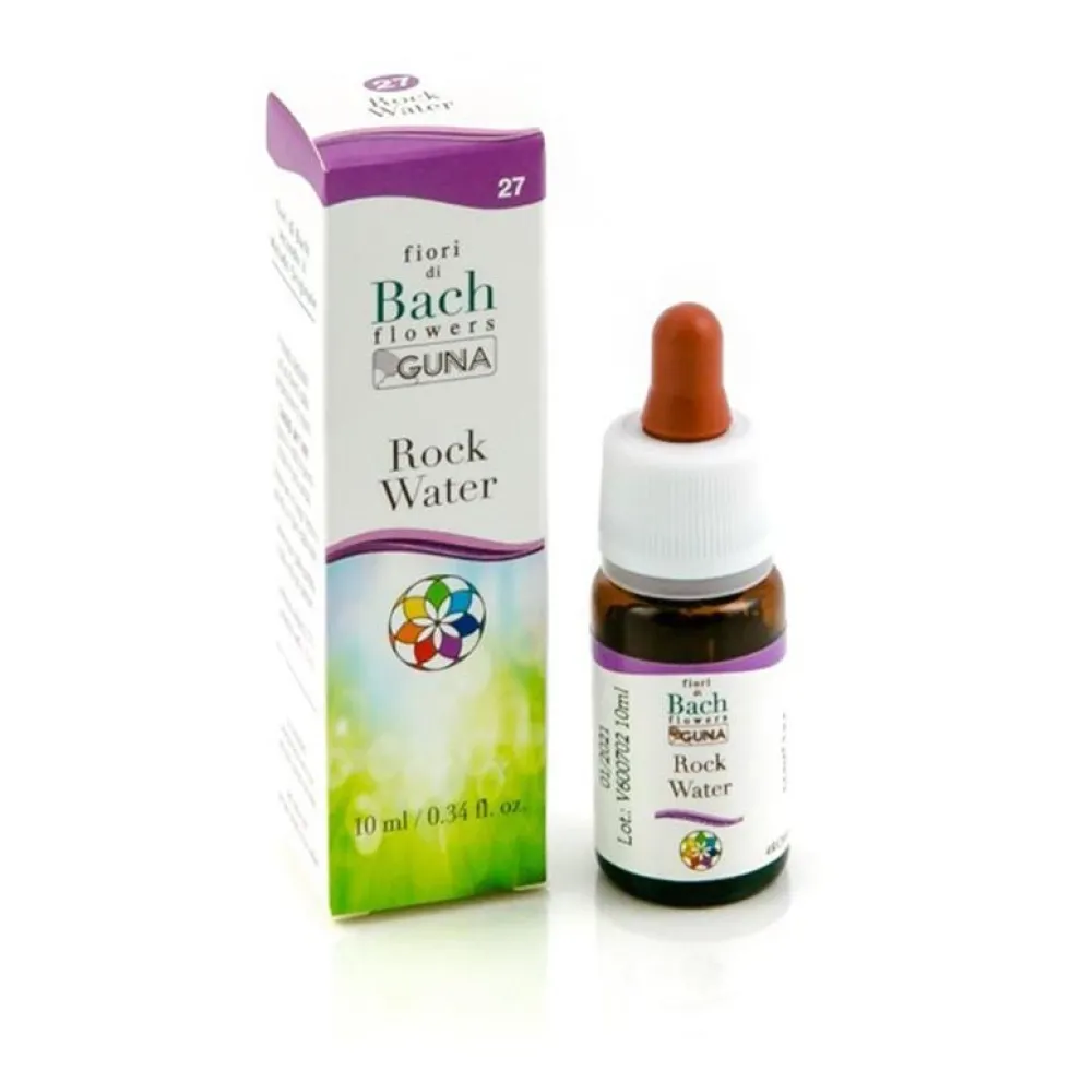 Guna Rock Water - Essenza di fiori di Bach in gocce per la disciplina e la duttilità, 10 ml