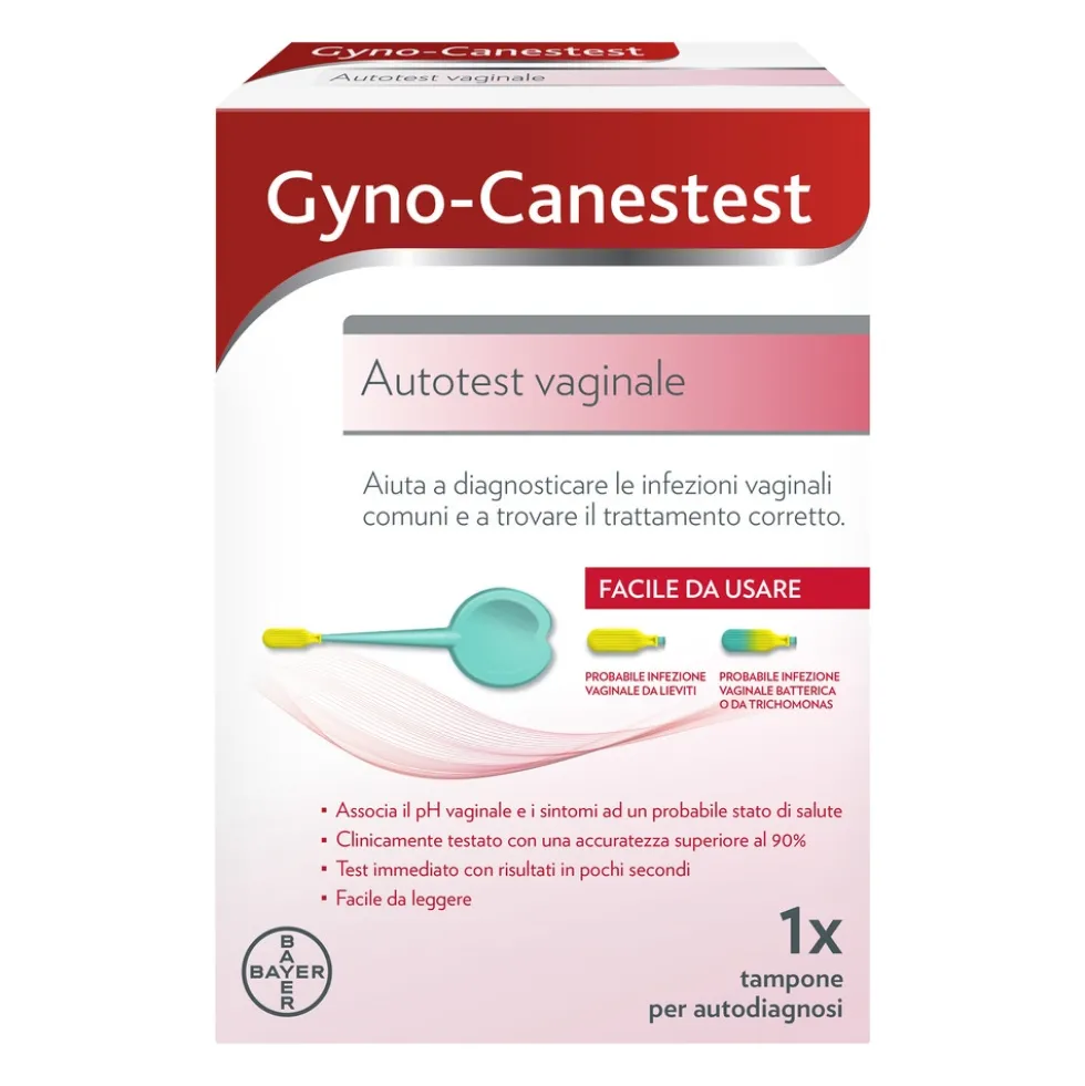 Gyno-Canesten Gyno-Canestest - Autotest vaginale per la diagnosi delle infezioni, 1 tampone
