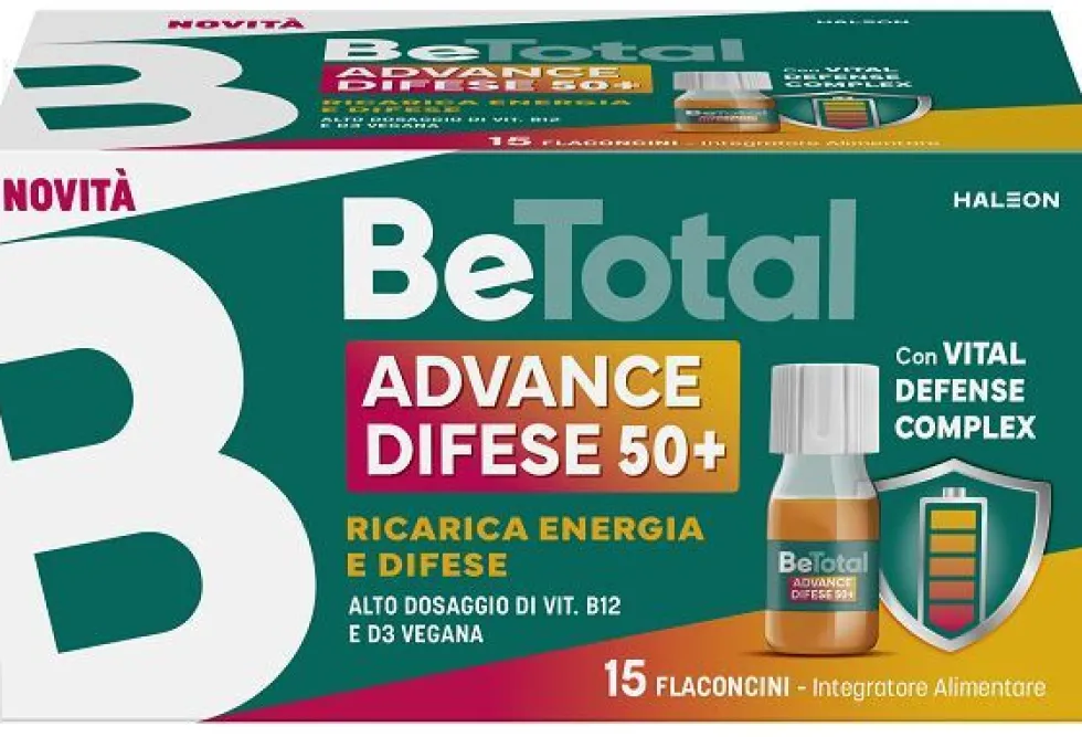 Haleon BeTotal Advance Difese 50+ - Integratore per le difese immunitarie e l'energia, 15 flaconcini
