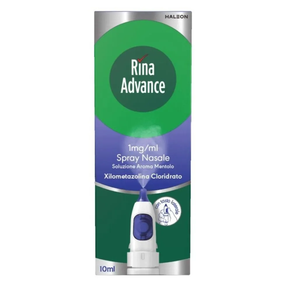 Haleon RinaAdvance Spray Nasale 1mg/ml Xilometazolina Cloridrato Decongestionante Nasale, 10ml