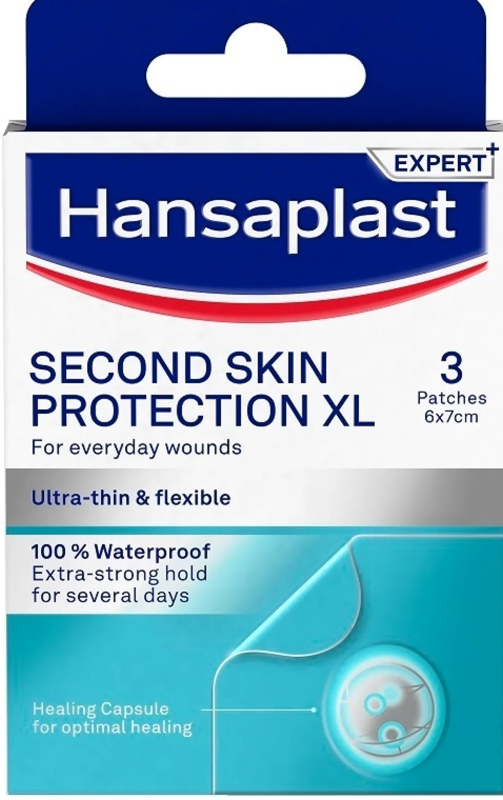 Hansaplast Second Skin Protection - Cerotti autoadesivi per le ferite superficiali XL, 3 cerotti