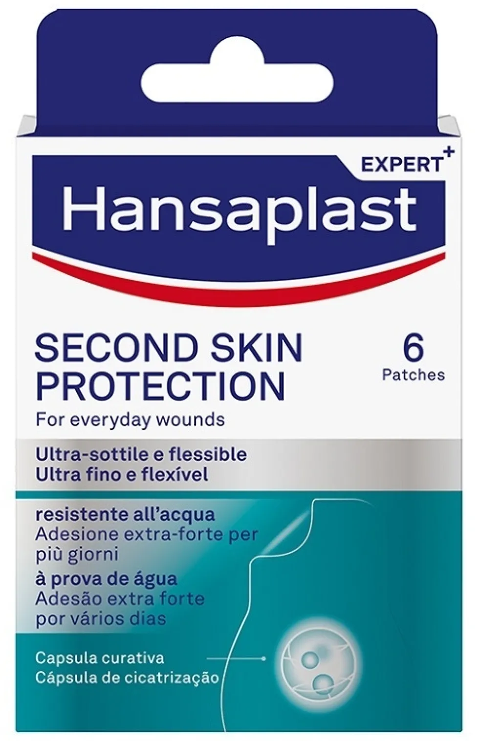 Hansaplast Second Skin Protection - Cerotti autoadesivi per le ferite superficiali, 6 cerotti