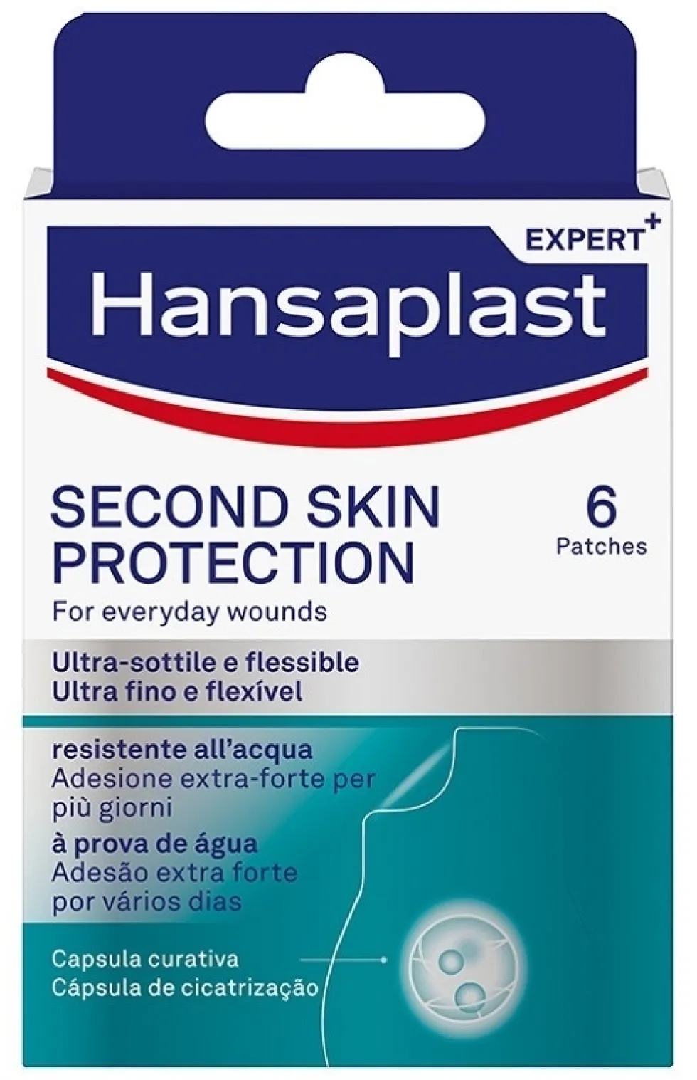 Hansaplast Second Skin Protection - Cerotti autoadesivi per le ferite superficiali, 6 cerotti