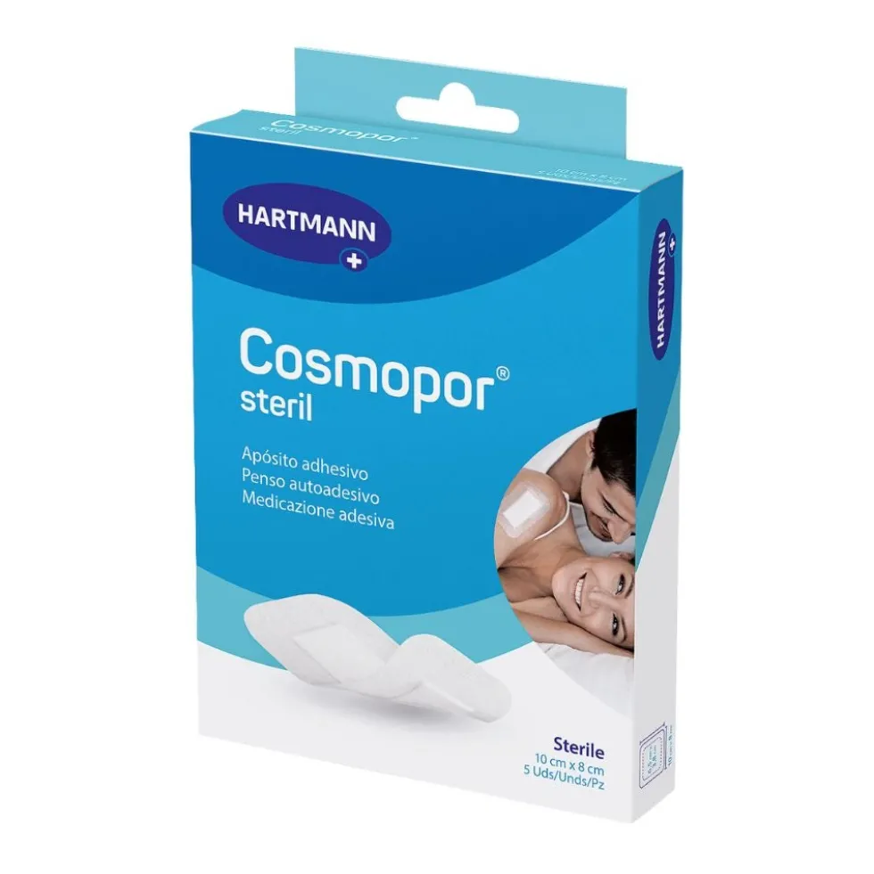 Hartmann Cosmopor Steril - Medicazione adesiva sterile per le ferite, 5 medicazioni da 10 x 8 cm