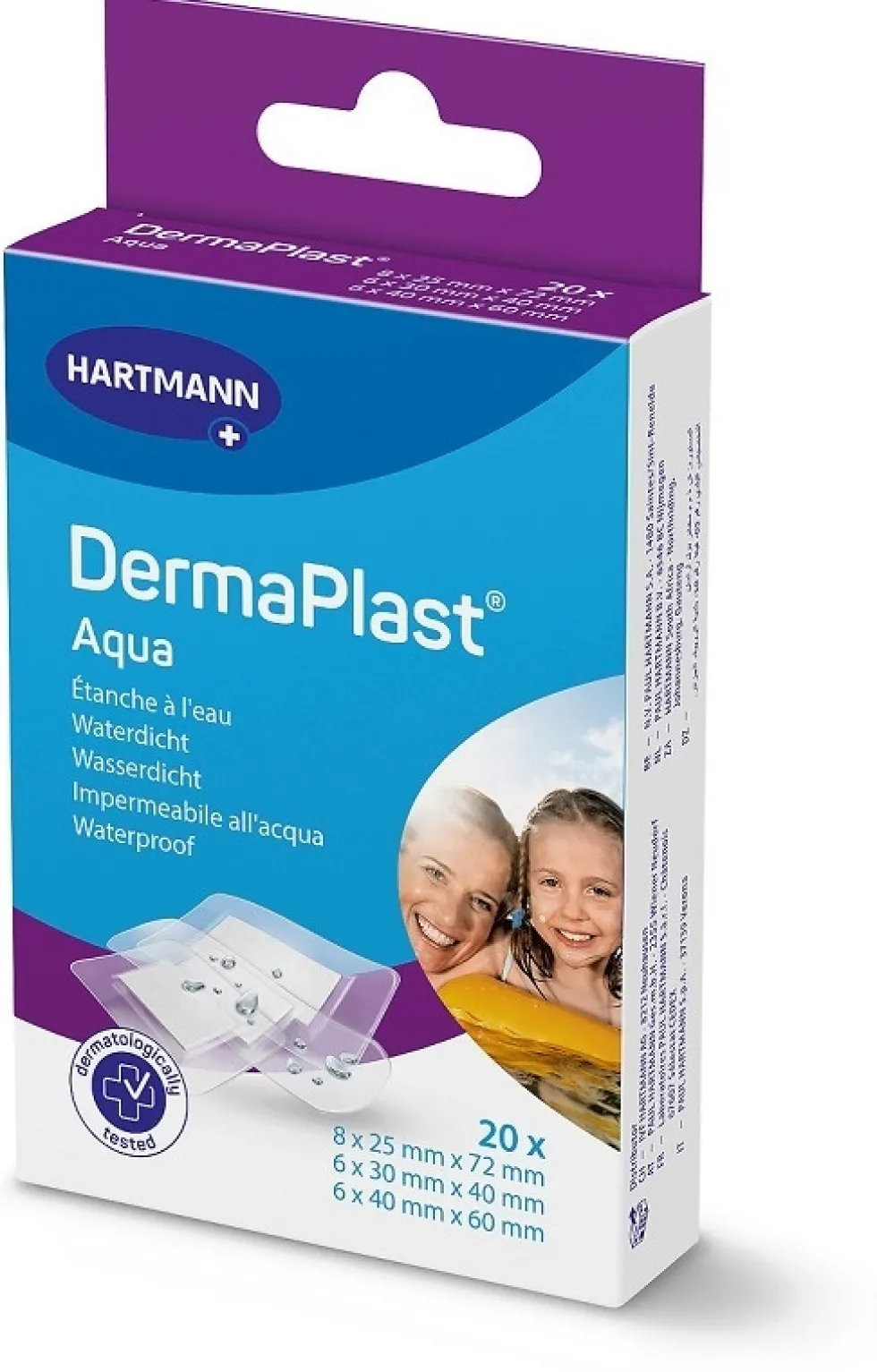 Hartmann DermaPlast Aqua Cerotti Impermeabili 3 Formati, 20 cerotti