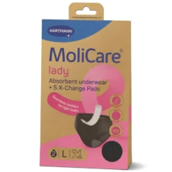 Hartmann MoliCare Lady - Slip assorbente rilavabile per l'incontinenza, 1 slip taglia L e 5 inserti