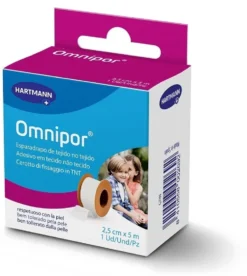 Hartmann OmniPor Cerotto Adesivo in TNT Tessuto Non Tessuto Traspirante Misura 2,5cm x 500cm, 1 Pezzo