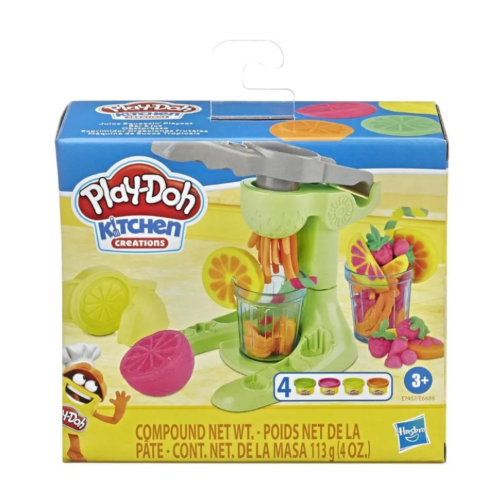 Hasbro Play-Doh creazioni in cucina set spremiagrumi - Pasta da modellare per il gioco, 4 barattoli