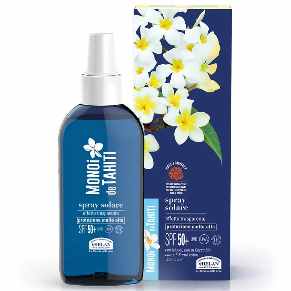 Helan Monoi de Tahiti - Spray Solare Effetto Trasparente SPF50+, 150ml