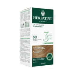 Herbatint Gel Colorante Permanente Tinta Colore 8D Biondo Chiaro Dorato, 3 Dosi