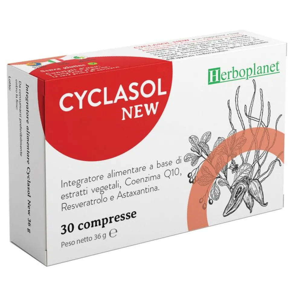Herboplanet Cyclasol New - Integratore per il metabolismo di colesterolo e carboidrati, 30 compresse
