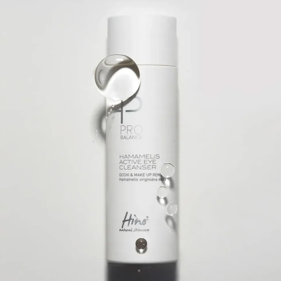 Hino Pro Balance Detergente occhi all'amamelide - Lozione lenitiva per rimuovere il trucco, 150 ml