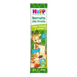 Hipp Barretta alla frutta mela, banana e cereali - Snack biologico per bambini dal 1° anno, 23 g