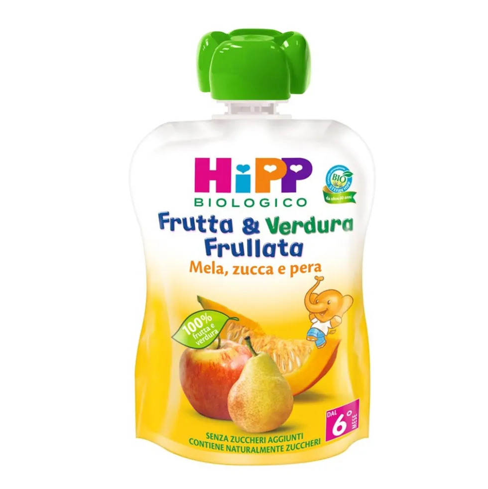 Hipp Frutta & Verdura Frullata - Mela Pera e Zucca dal 6° Mese, 90g