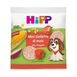 Hipp Mini gallette di mais alla fragola -Snack per bambini 3+ anni, 23 g