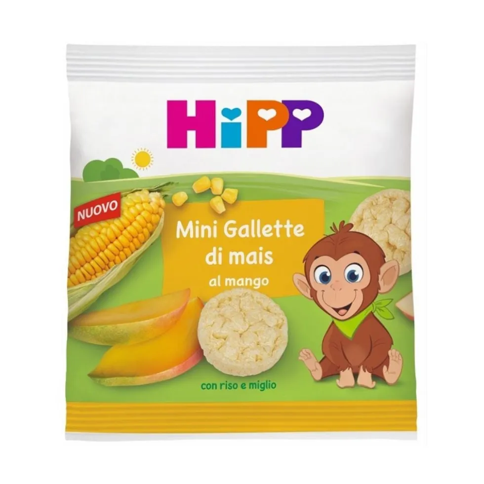 Hipp Mini gallette di mais al mango Snack per bambini 3+ anni, 23g