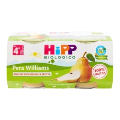 HiPP Omogeneizzato Biologico di Pera Williams dai 4+ Mesi, 2 x 80g