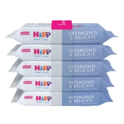 Hipp Salviettine detergenti e delicate - Salviettine per la pelle sensibile del neonato, 5x48 pezzi