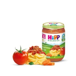 HiPP Spaghettini al ragù - Pappa pronta per un pasto completo dall'8° mese, 220 g