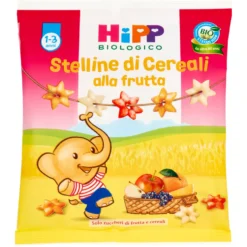 HiPP Stelline di cereali alla frutta - Snack biologico per lo spuntino dei bambini 1-3 anni, 30 g
