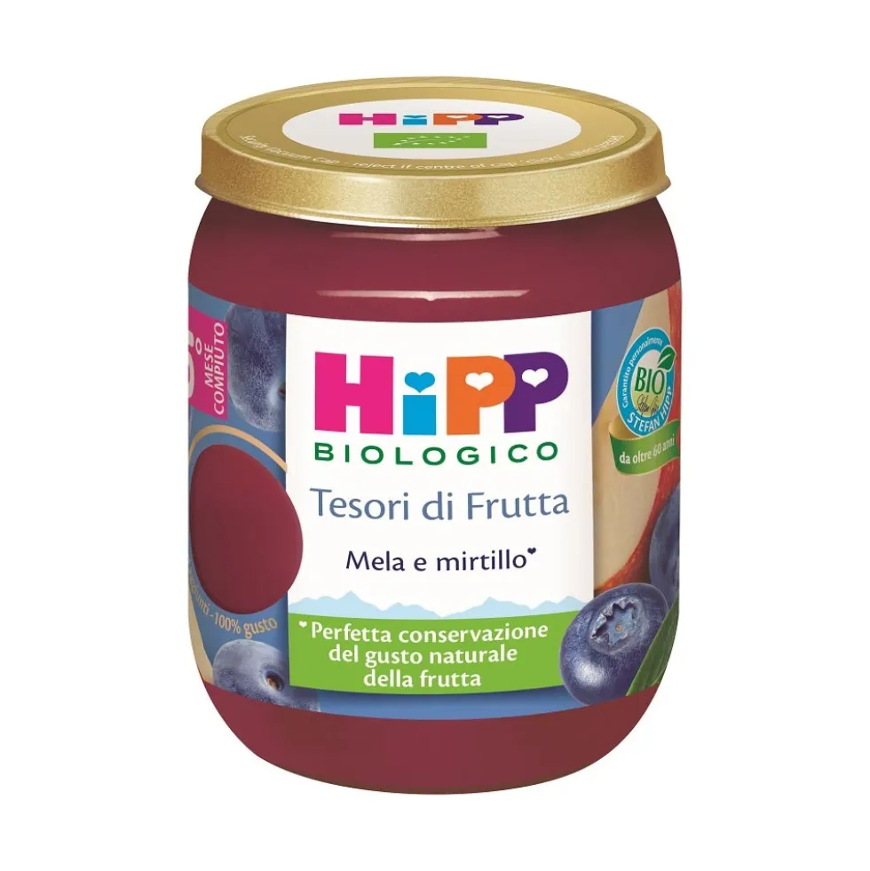 Hipp Tesori di Frutta - Omogeneizzato Mela e Mirtillo dal 5° mese, 160g