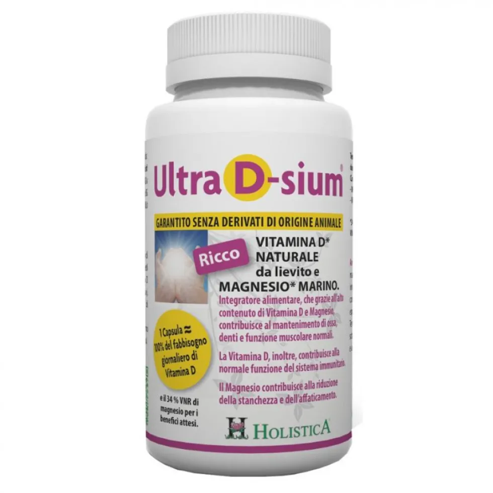 Holistica Ultra D-sium - Integratore per le ossa e la funzionalità muscolare, 60 capsule