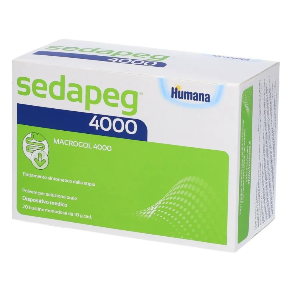 Humana Sedapeg 4000 Dispositivo Medico Trattamento Sintomatico della Stipsi, 20 Bustine