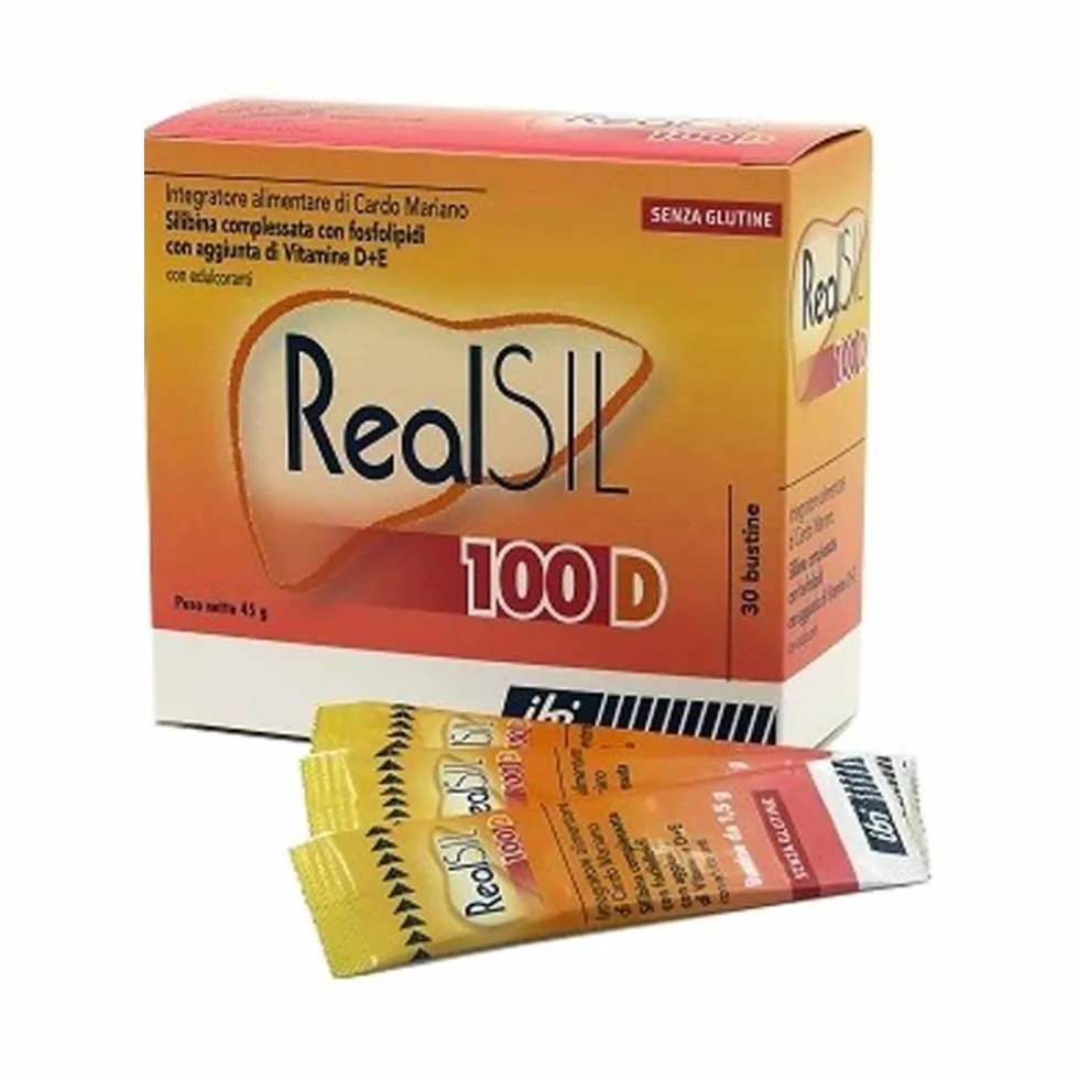IBI Lorenzini Realsil 100 D Integratore Cardo Mariano Vitamine D e E, 30 Bustine