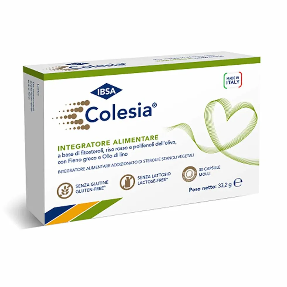 Ibsa Farmaceutici Colesia Soft Gel Integratore Colesterolo, 30 Capsule Molli