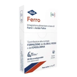 IBSA Ferro Integratore Alimentare Ferro e Acido Folico, 20 Film Orodispersibili