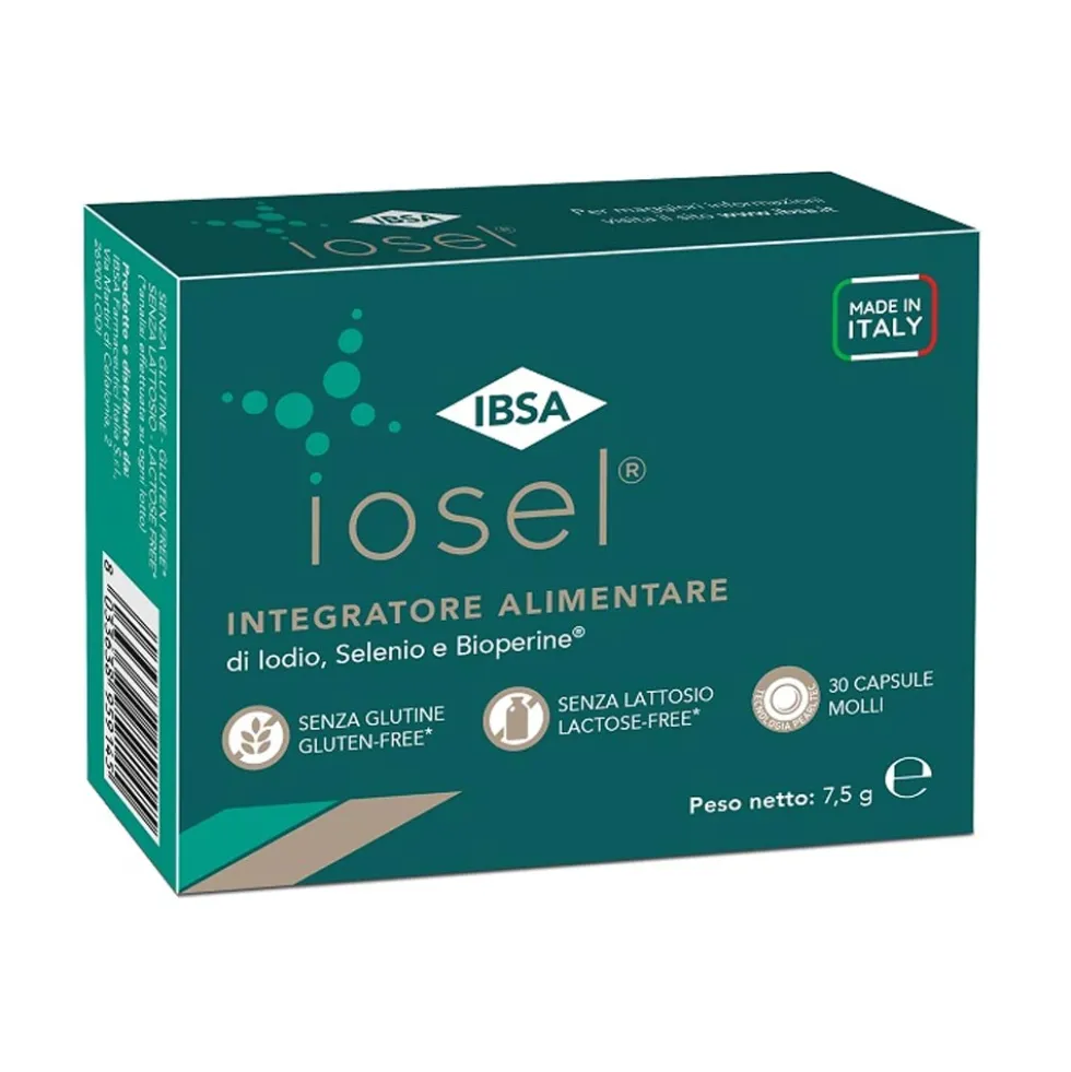 IBSA Iosel Integratore Alimentare per la Tiroide, 30 Capsule molli