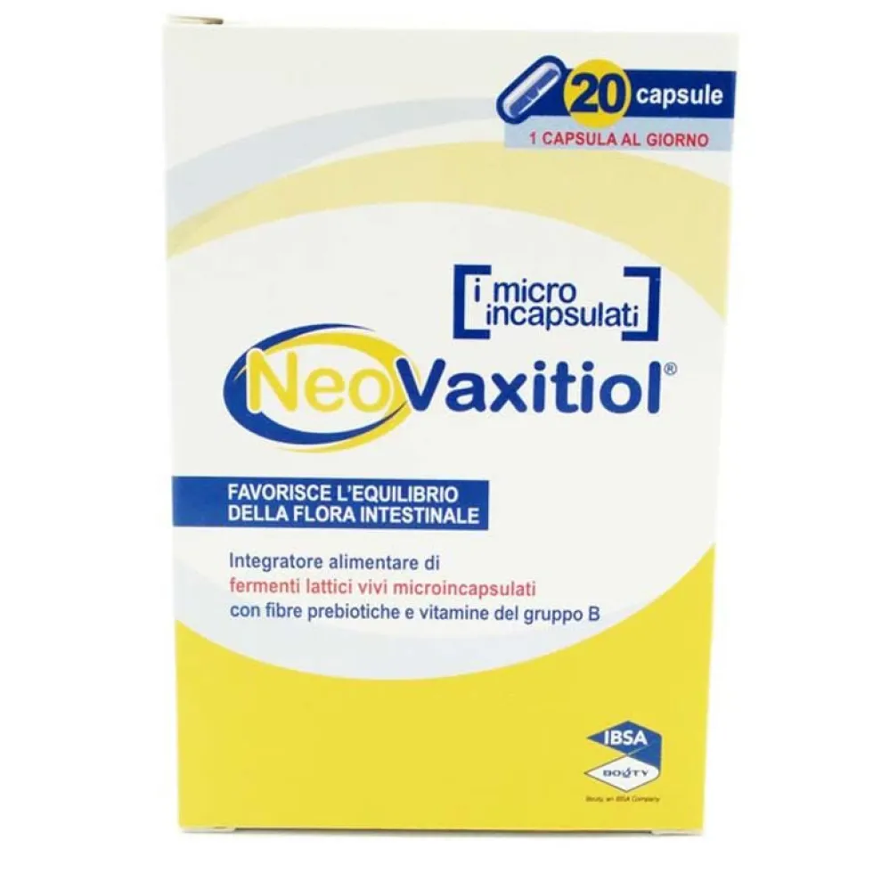 IBSA Neovaxitiol - Integratore di fermenti lattici per la flora intestinale, 20 capsule