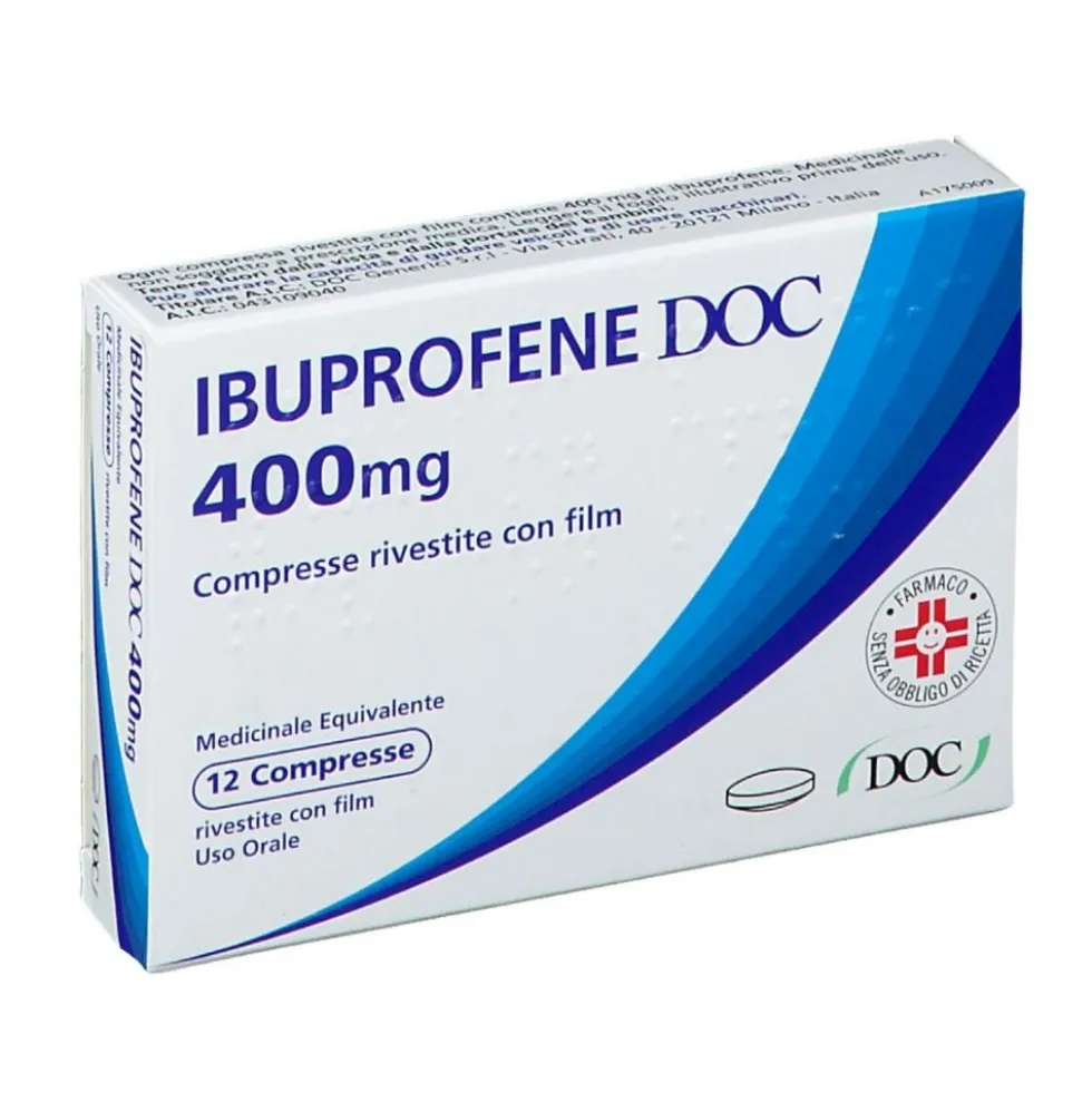 Ibuprofene Doc 400mg Antinfiammatorio, 12 compresse