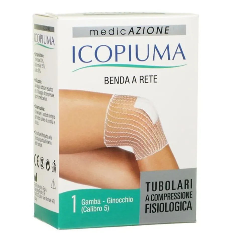 Icopiuma Benda a compressione fisiologica per gamba e ginocchio calibro 5, 1 pezzo