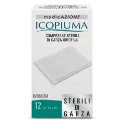 Icopiuma Compresse sterili di garza idrofila 36x40 cm, 12 garze
