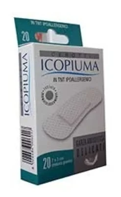 Icopiuma Delicati - Cerotti in TNT con garza disinfettante, 20 cerotti formato grande