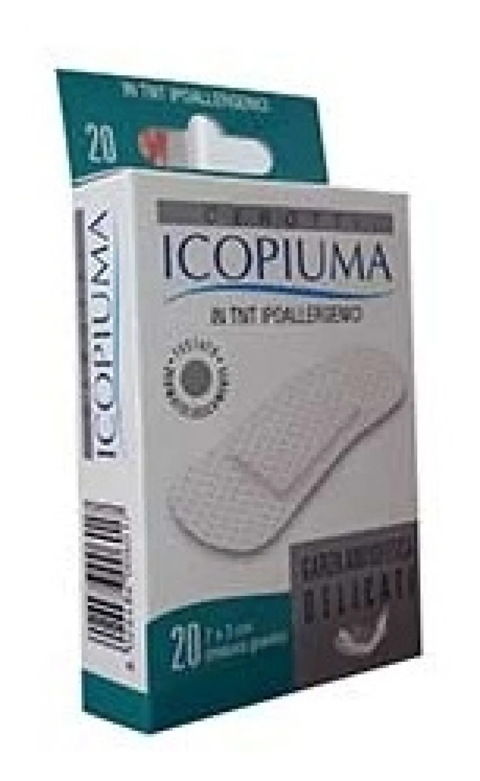 Icopiuma Delicati - Cerotti in TNT con garza disinfettante, 20 cerotti formato grande