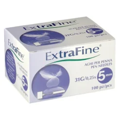 Icopiuma Extrafine 31G 0,25 x 5 mm - Aghi per penna da insulina per uso sottocutaneo, 100 pezzi