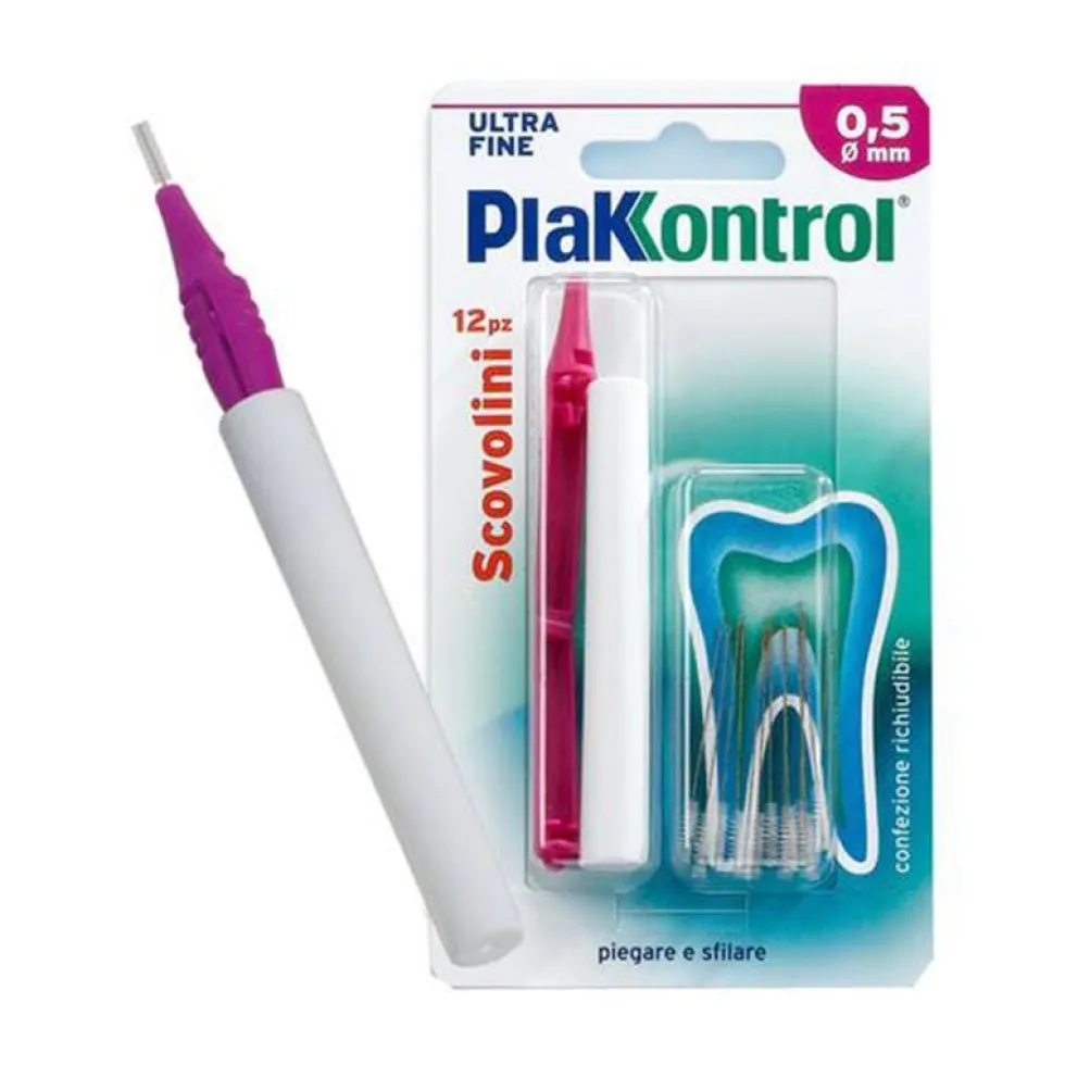 Ideco Plakkontrol - Scovolino con Manico Intercambiabile 0.5mm, 10 Pezzi